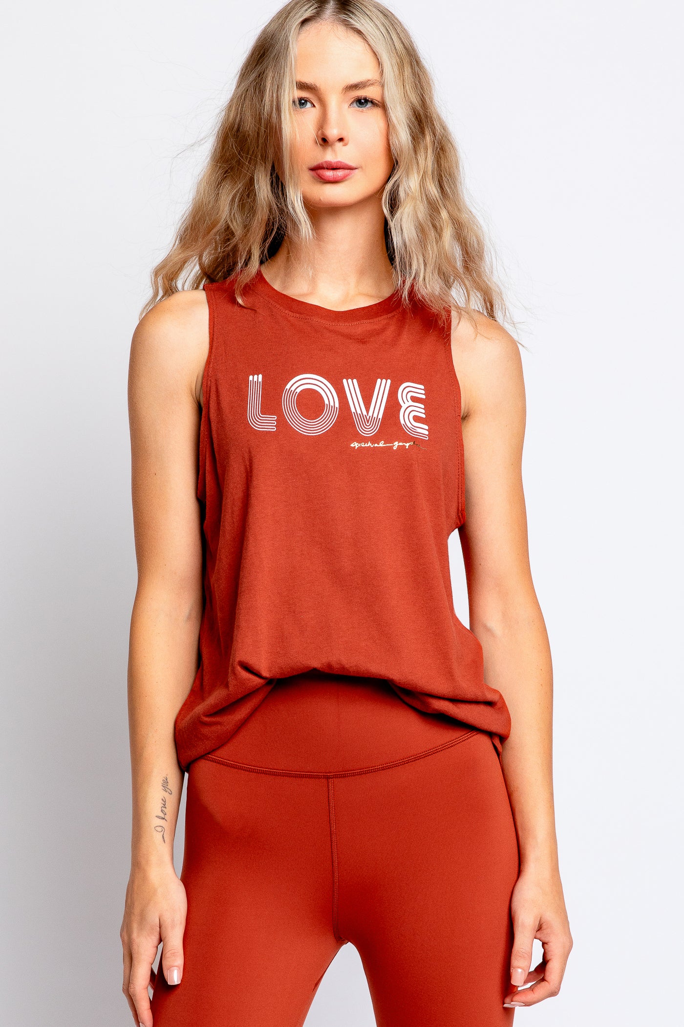 Spiritual Gangster Love Lines Jade Muscle Tank