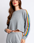 Spiritual Gangster Rainbow Cropped Pullover