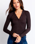 FRAME Slinky Long Sleeve Rib Henley