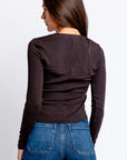 FRAME Slinky Long Sleeve Rib Henley