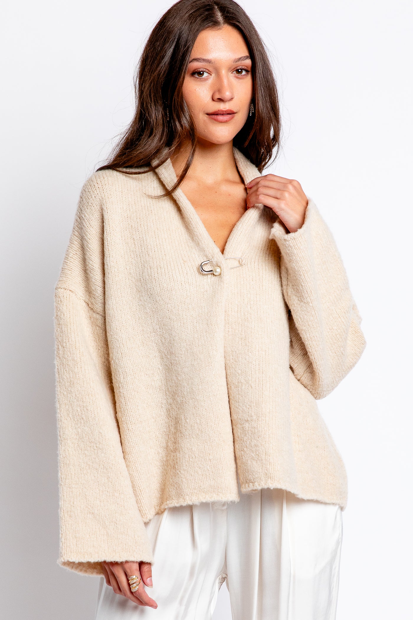 Velvet Chanson Brushed Wool Cardigan