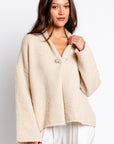 Velvet Chanson Brushed Wool Cardigan