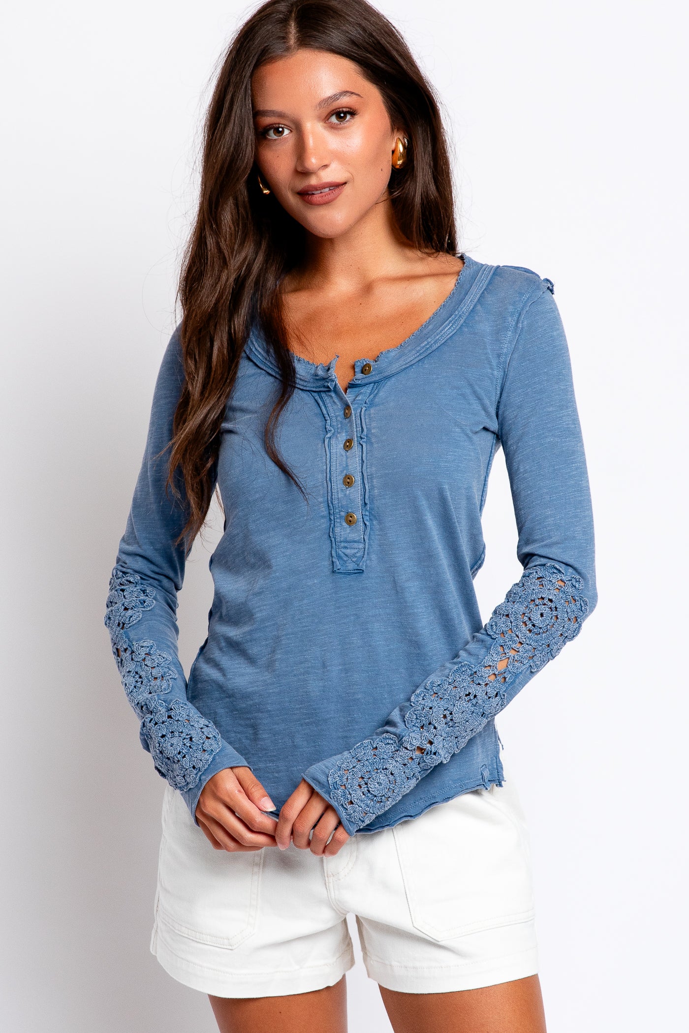 Free People Our Song Henley Cuff