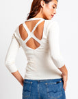7 For All Mankind Open Back Knit Top
