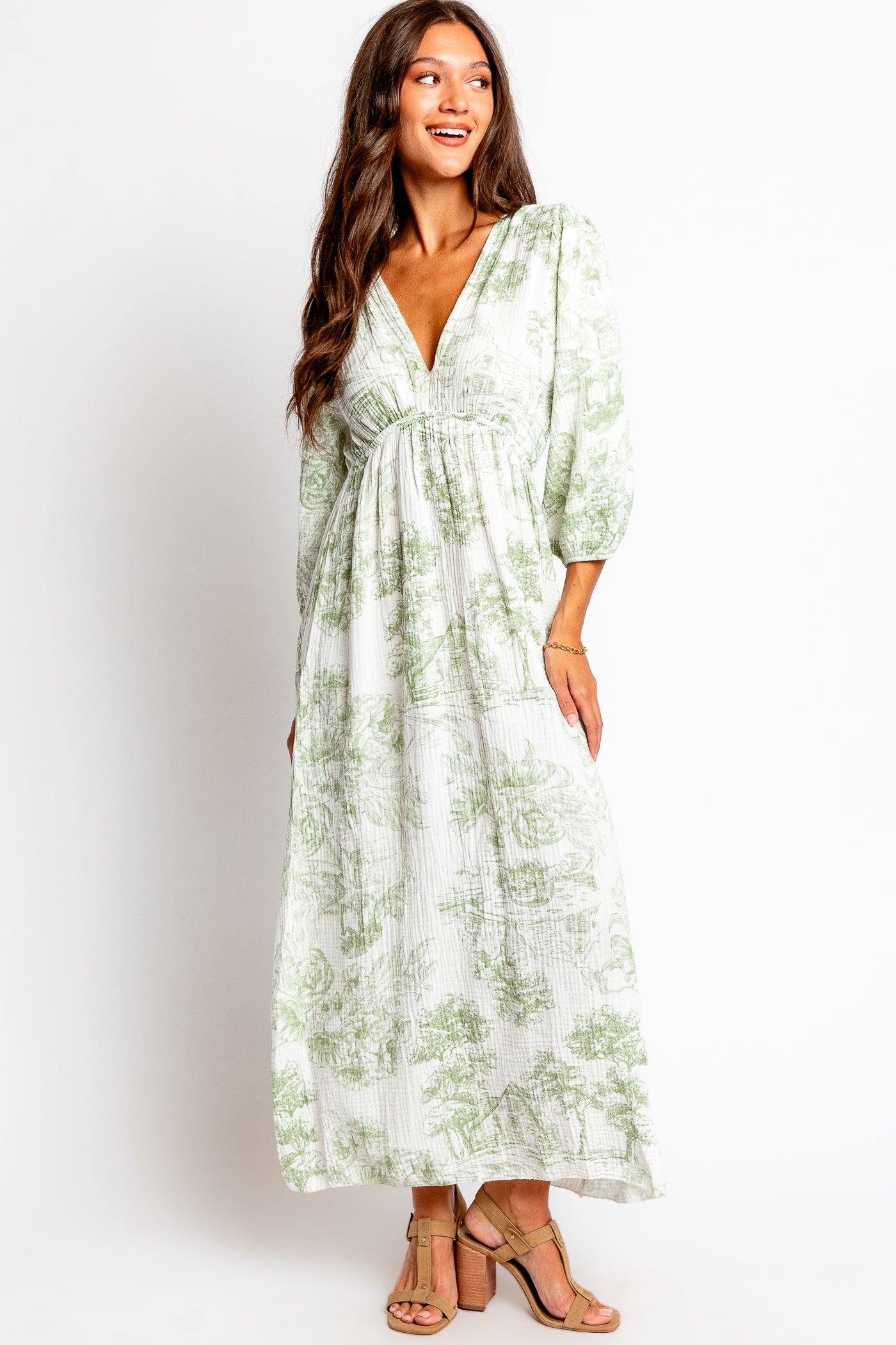 Milio Milano Floral Seersucker Maxi Dress