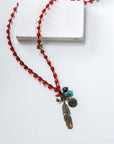 Jonas & Muse Red Ghana with Glass Feather Charms