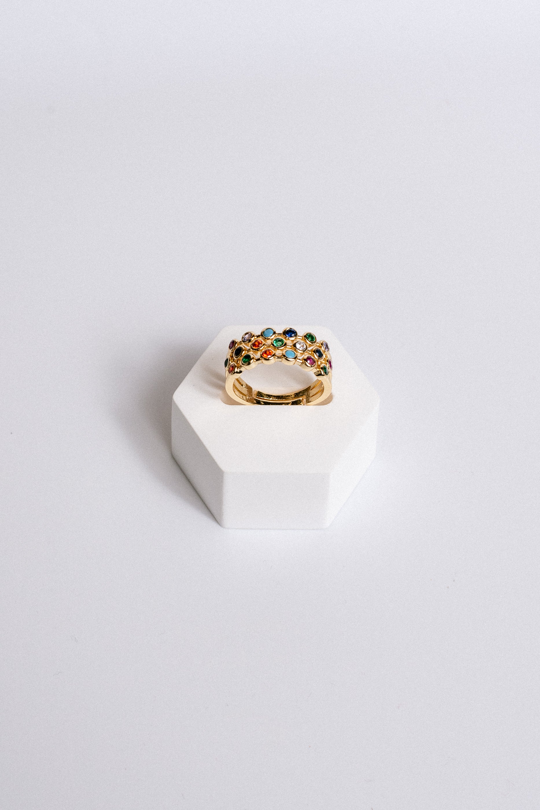 Sherwood Bridge Diamonds Rainbow Coloful Ring