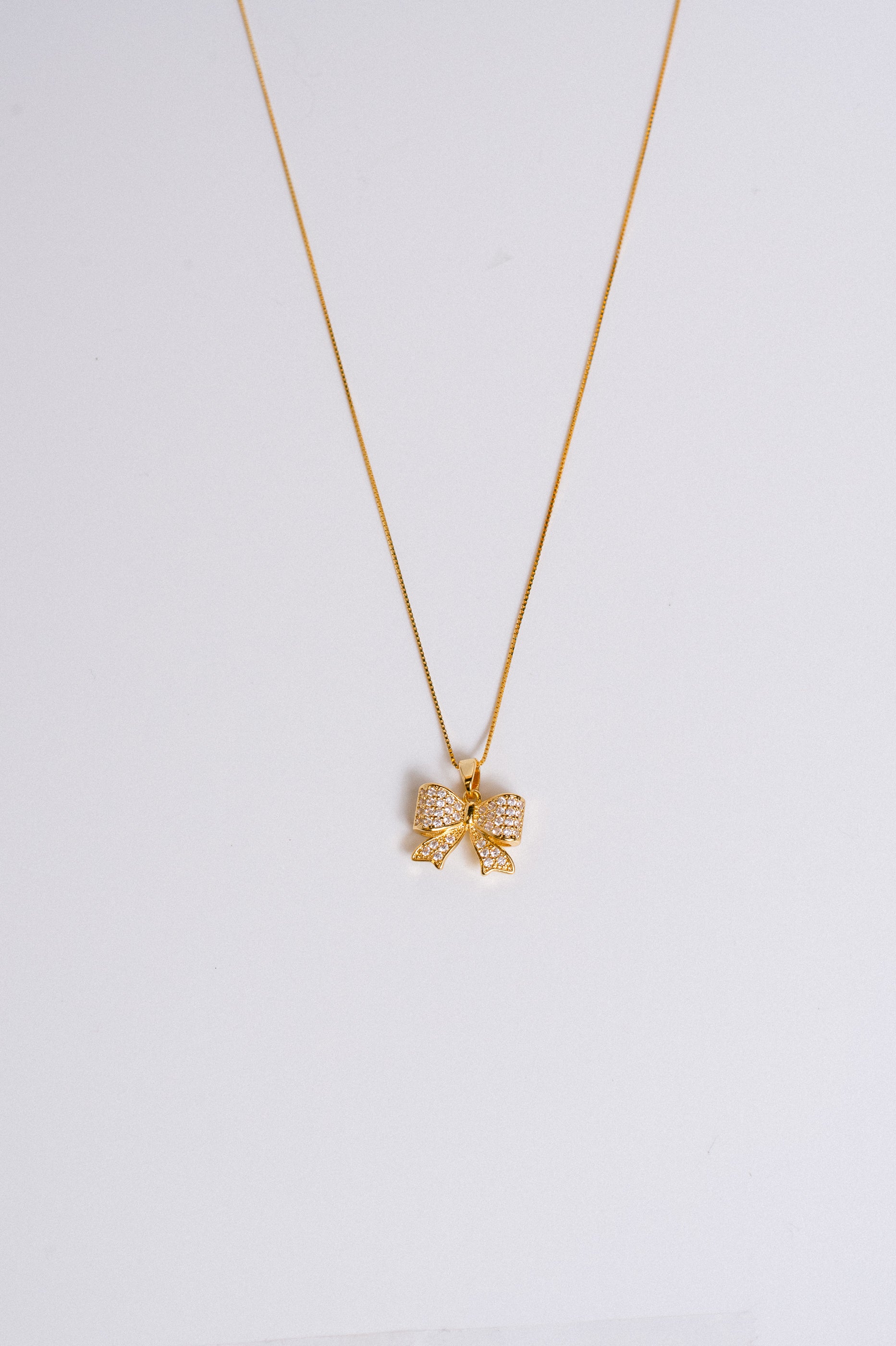 Sherwood Bridge Diamonds Bow Gold Plated Necklace