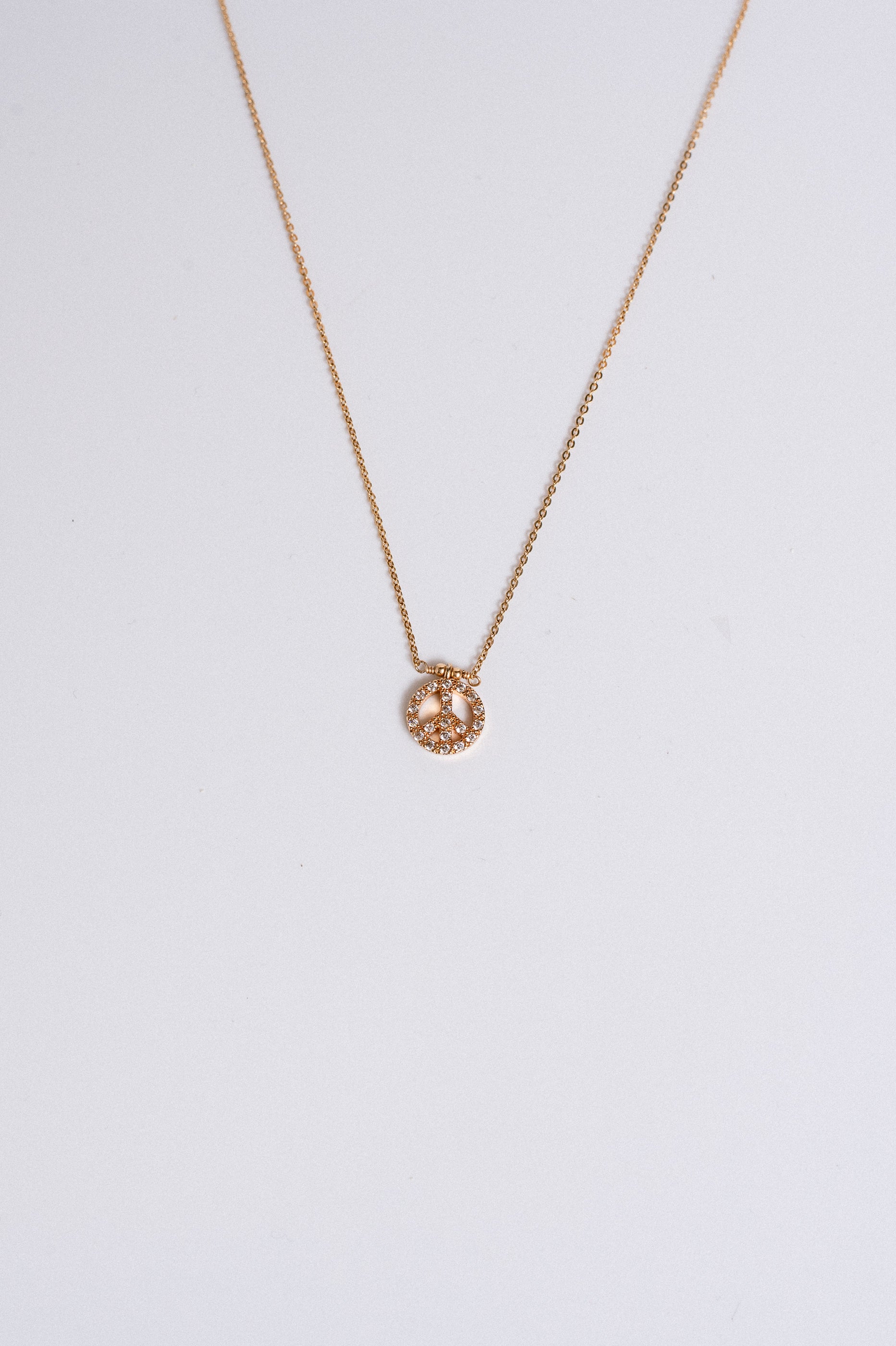 Lisa Marie Jewelry CZ Peace Sign Necklace