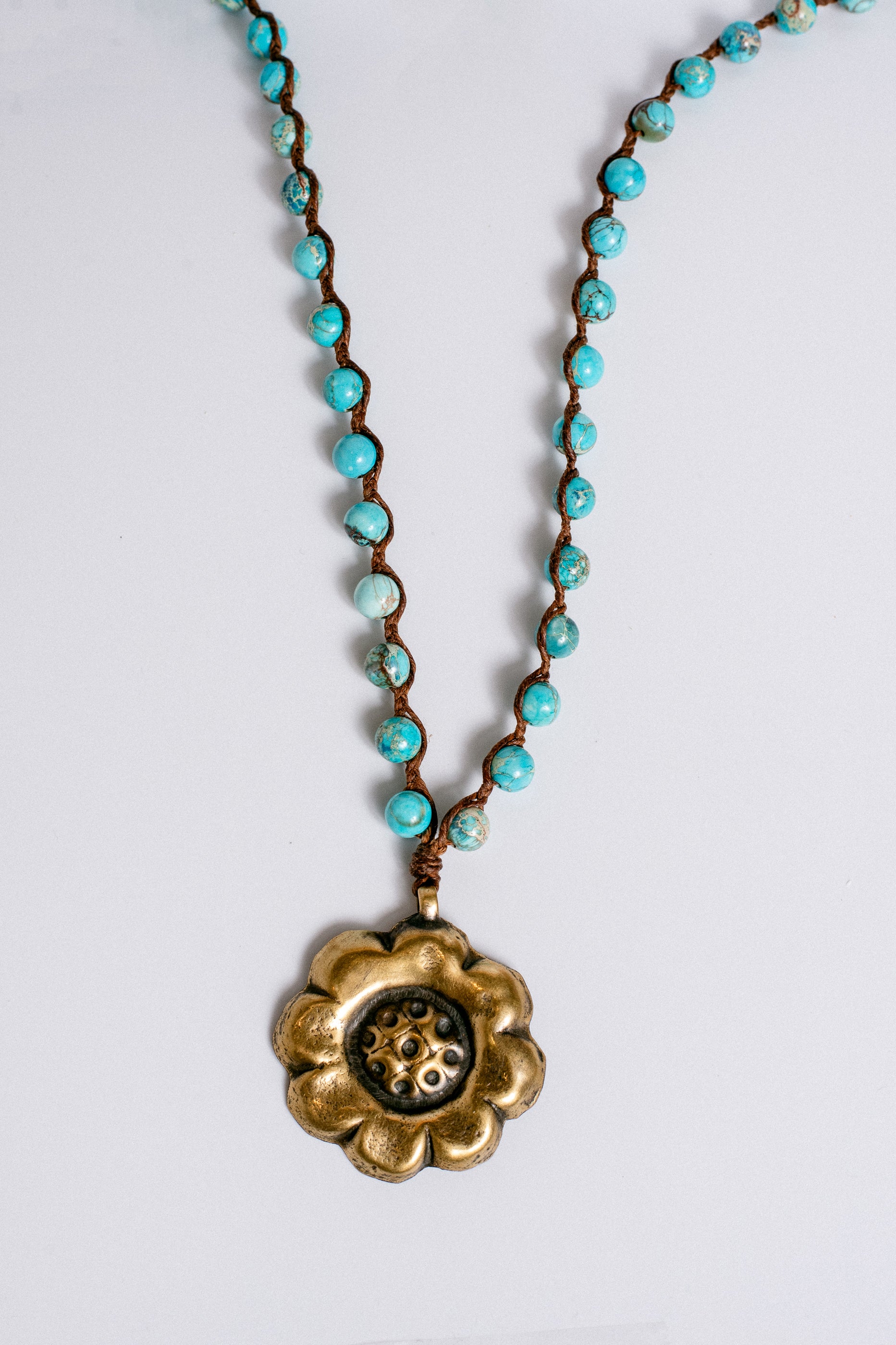 Jonas & Muse Pressed Gold Flower on Turquoise