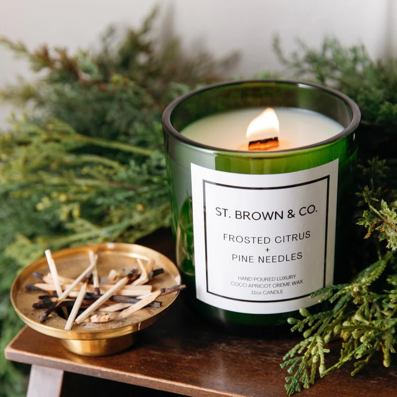 St. Brown &amp; Co. Frosted Citrus + Pine Needles Candle