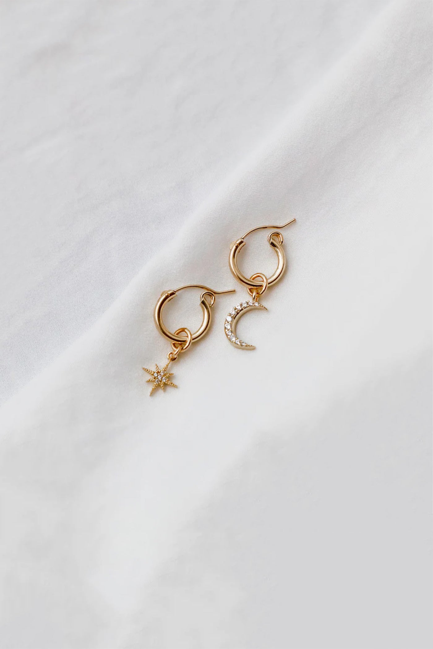 Katie Waltman Jewelry Celestial Star & Moon Hoops