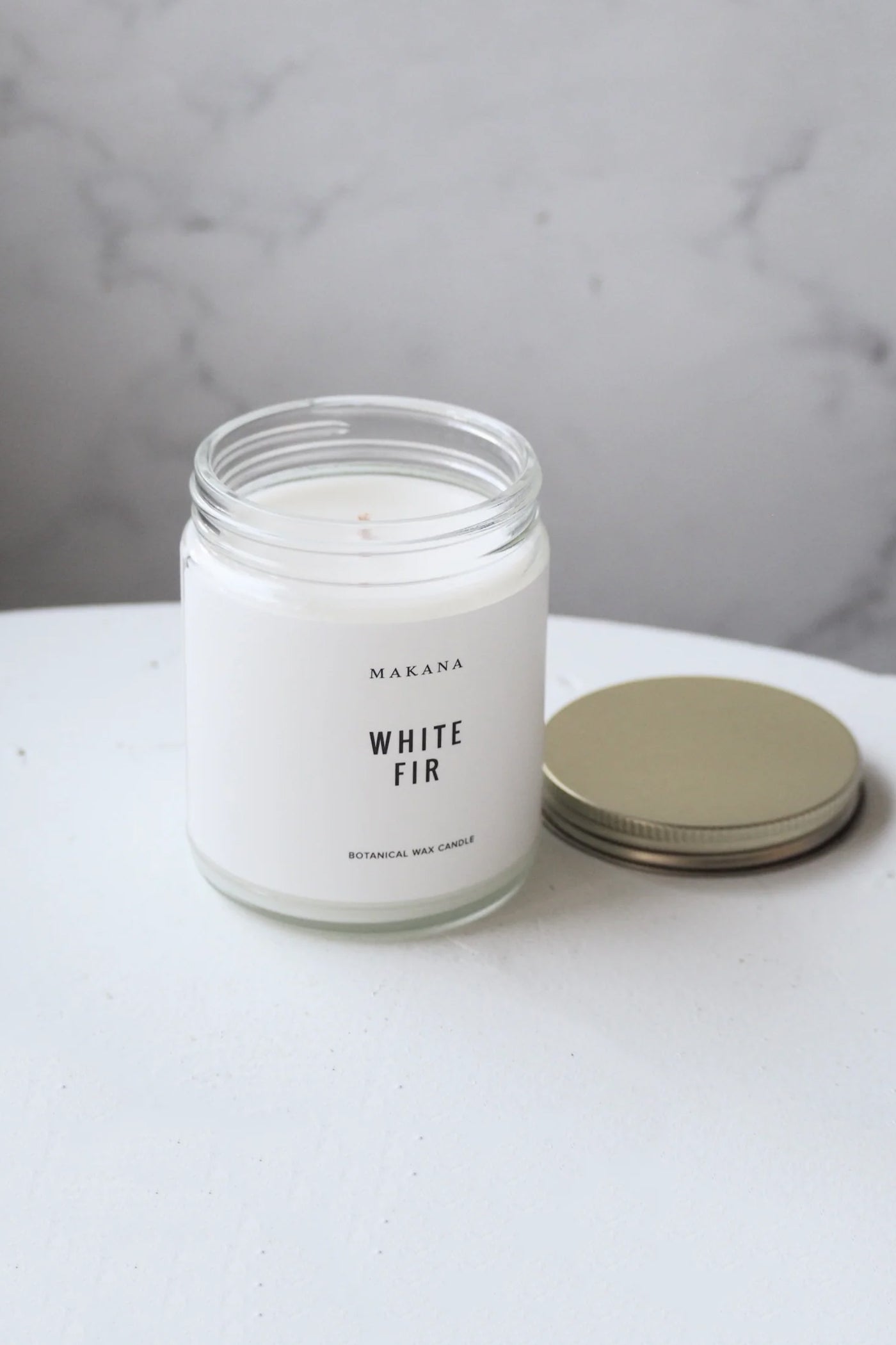 Makana White Fur Mini Apothecary Candle