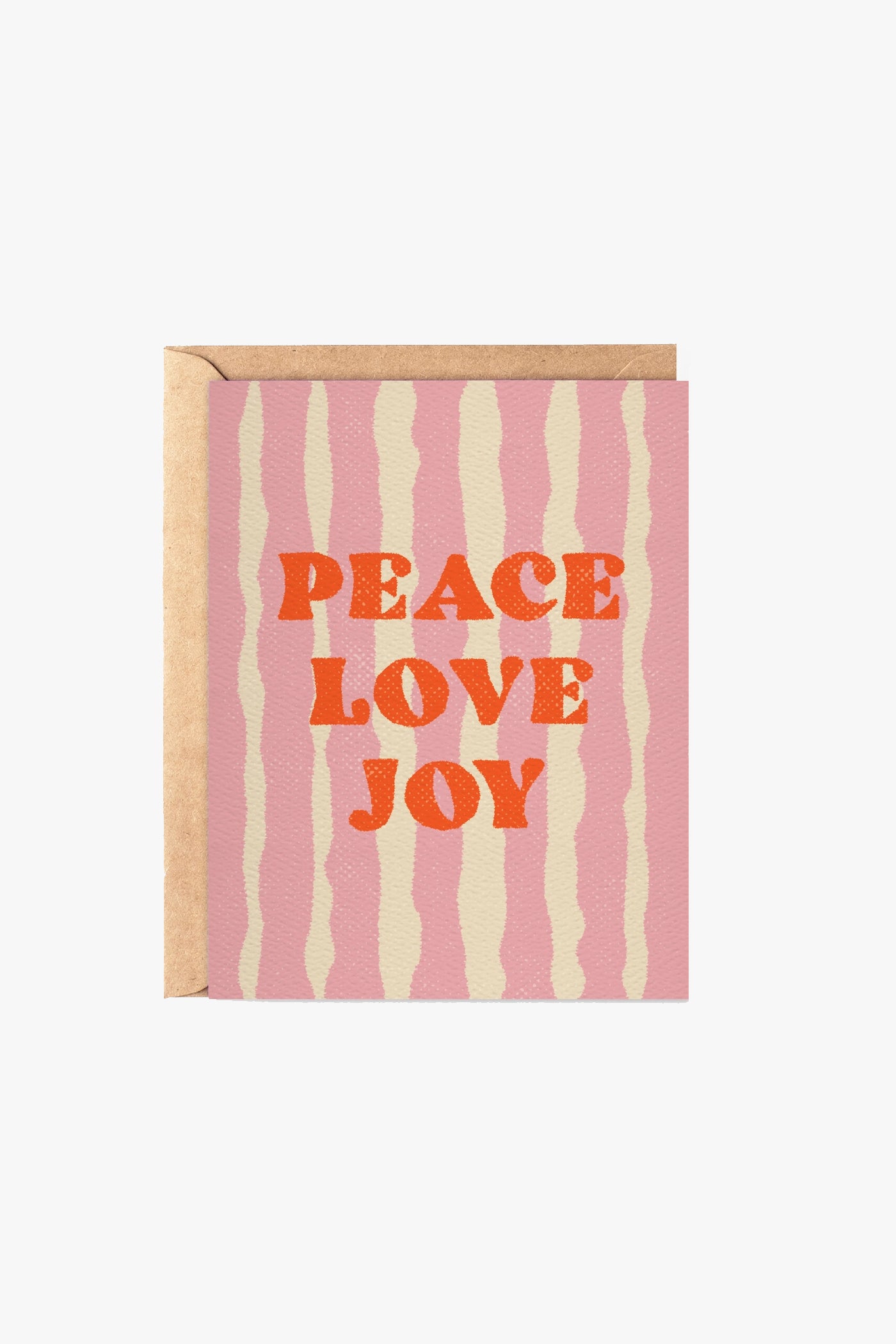 Daydream Prints Peace Love Joy Pink Stripes Card