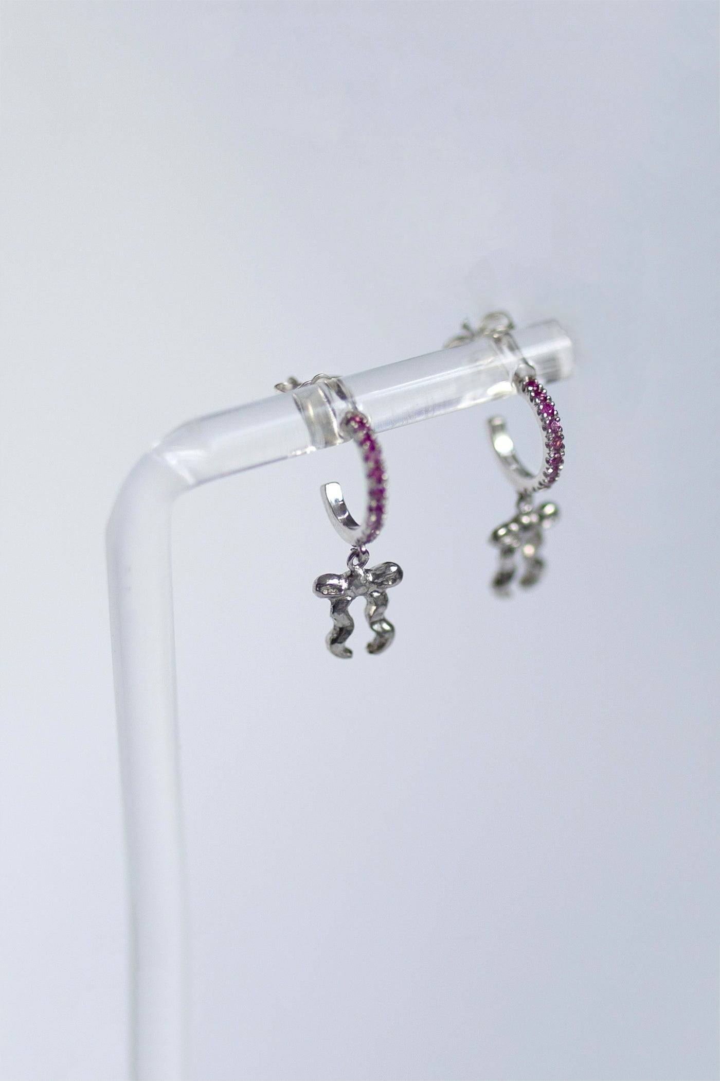 Sadie Jo Jewelry Co. Pink Sapphire Bow Hoops