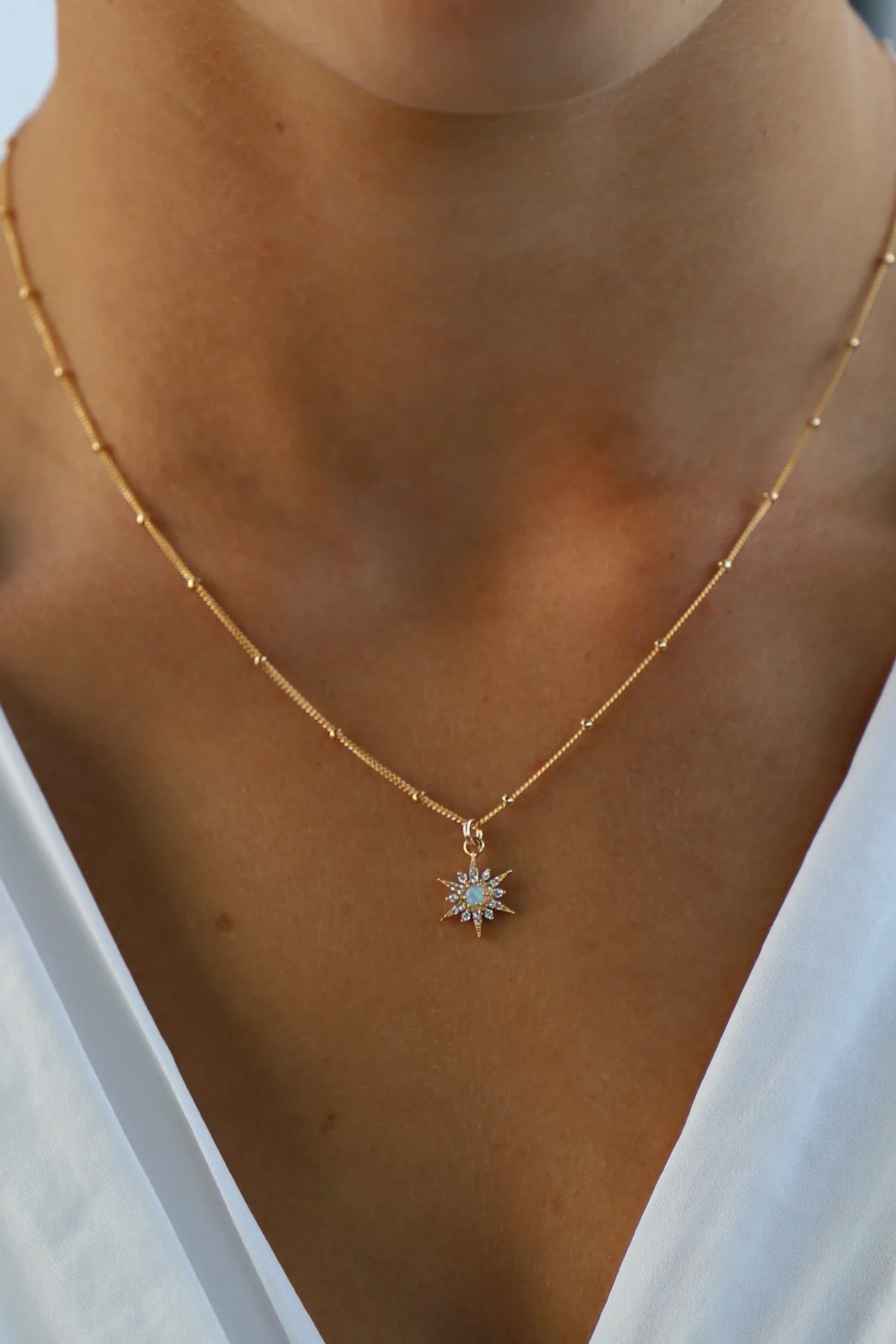 Katie Waltman Jewelry Opal Starburst Necklace